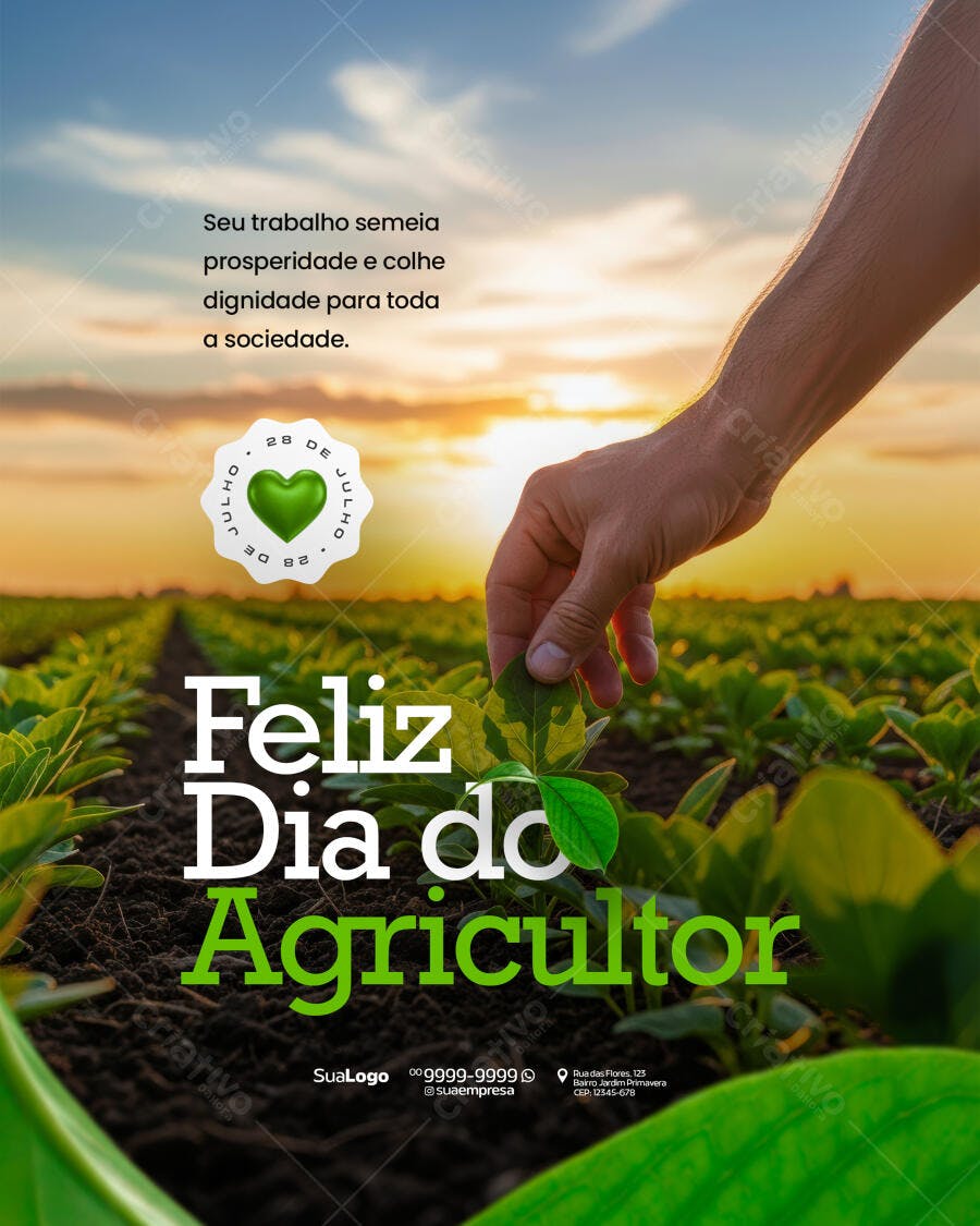 Flyer Dia do Agricultor PSD Editável