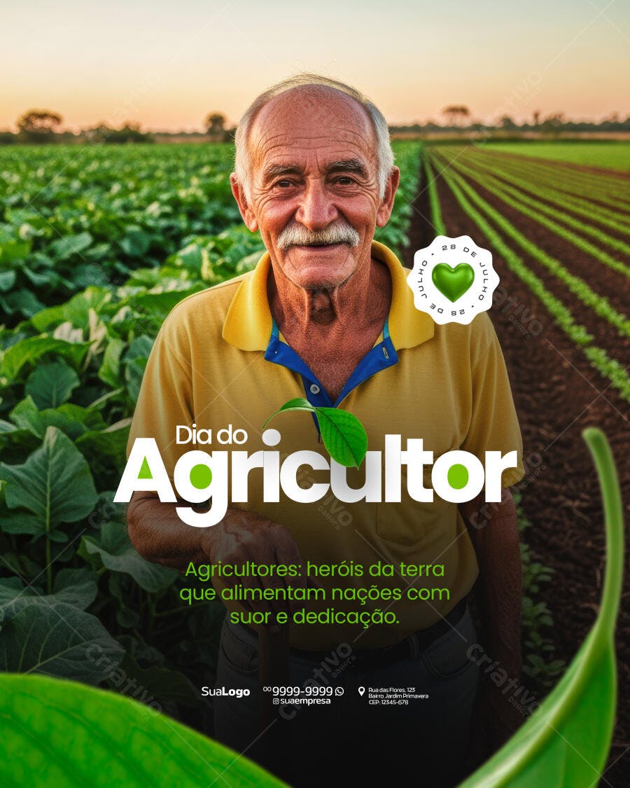 Flyer Dia do Agricultor PSD Editável