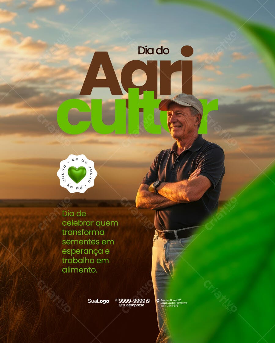 Flyer Dia do Agricultor PSD Editável