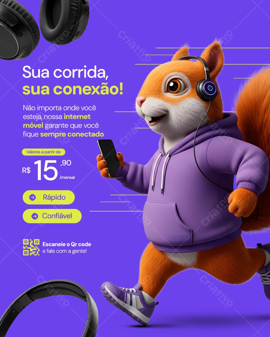 Flyer para Propaganda de Internet Móvel PSD Editável