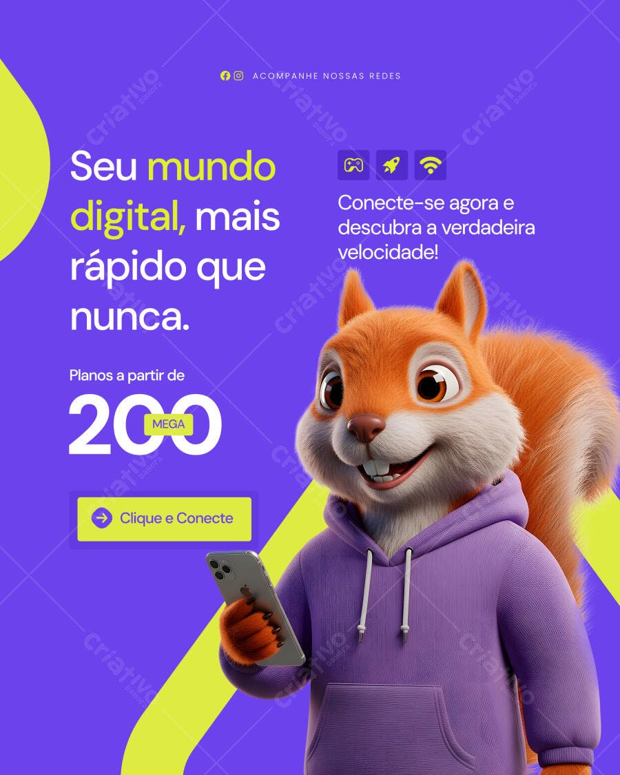 Flyer Internet Banda Larga PSD Editável