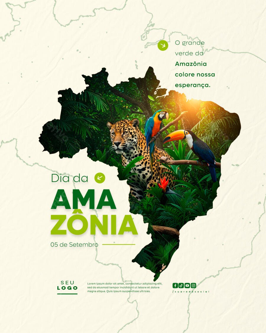 Flyer Dia da Amazônia PSD Editável