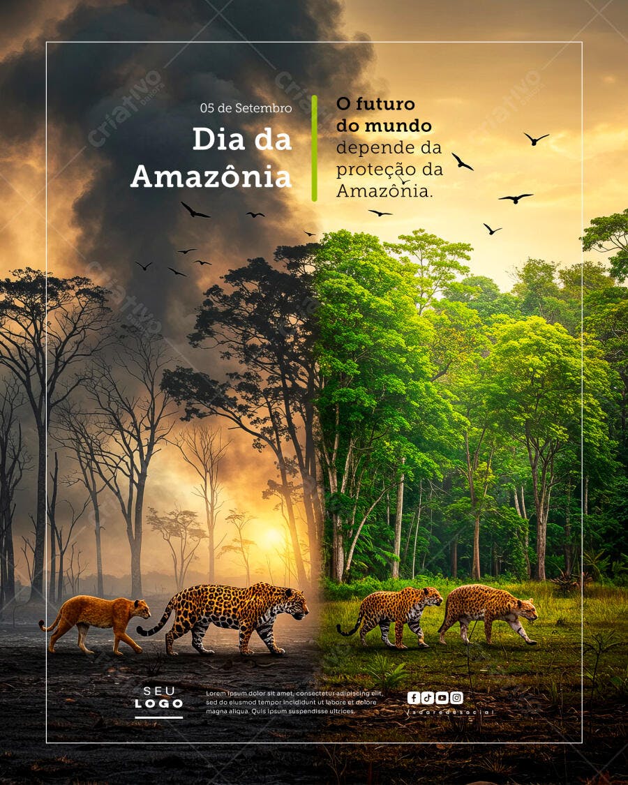 Flyer Dia da Amazônia PSD Editável