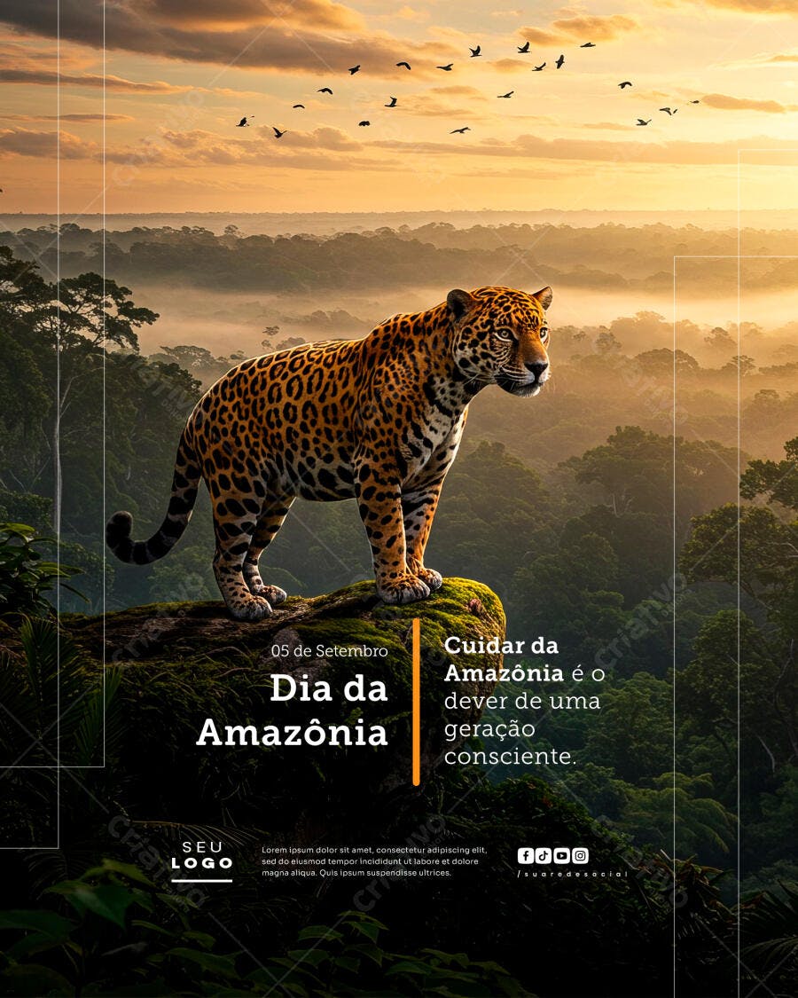 Flyer Dia da Amazônia PSD Editável