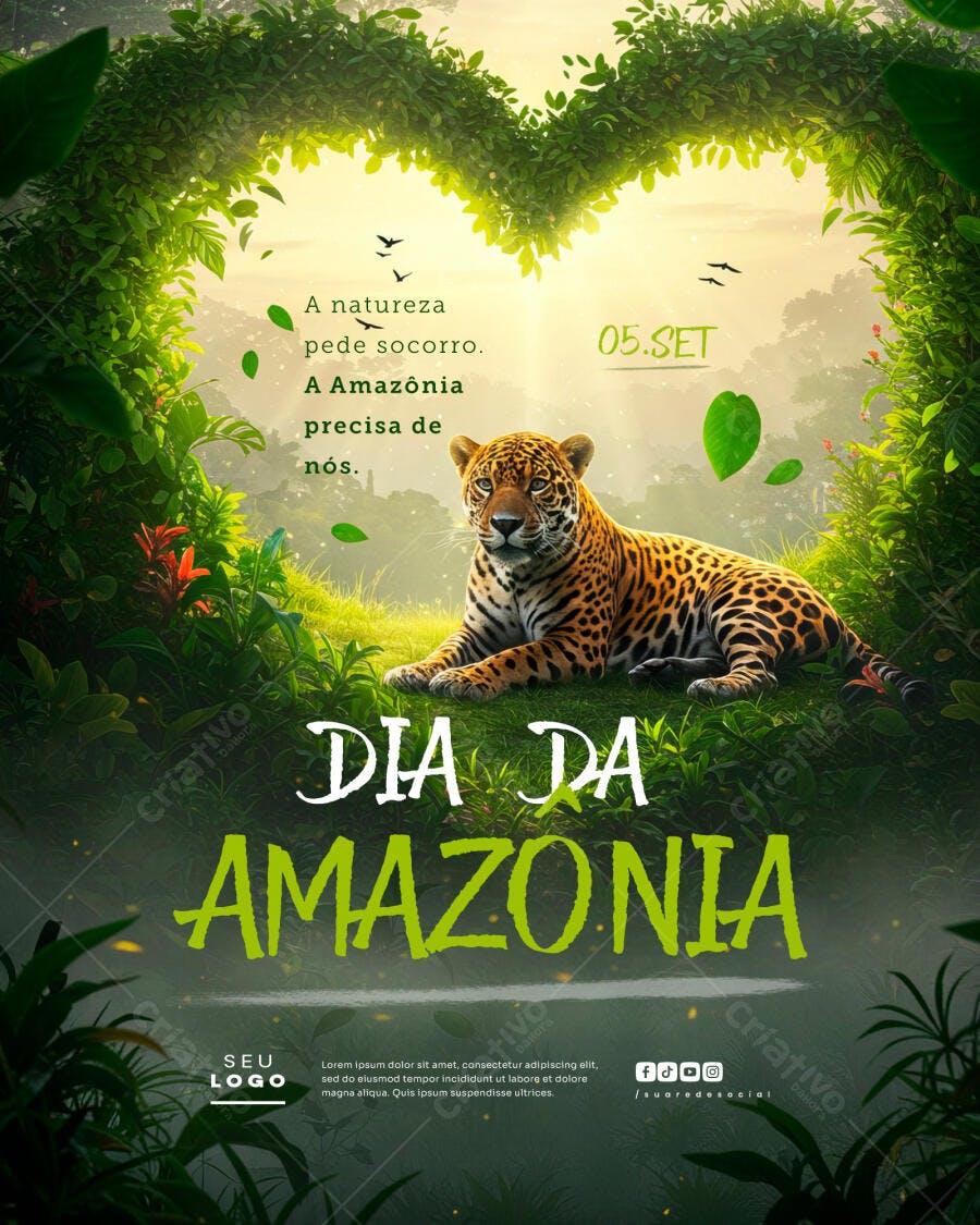 Flyer Dia da Amazônia PSD Editável