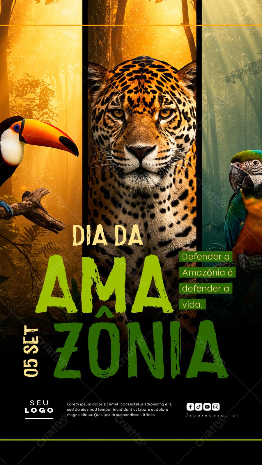 Flyer Dia da Amazônia PSD Editável