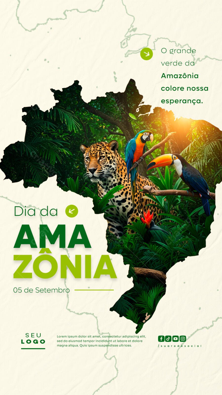 Flyer Dia da Amazônia PSD Editável