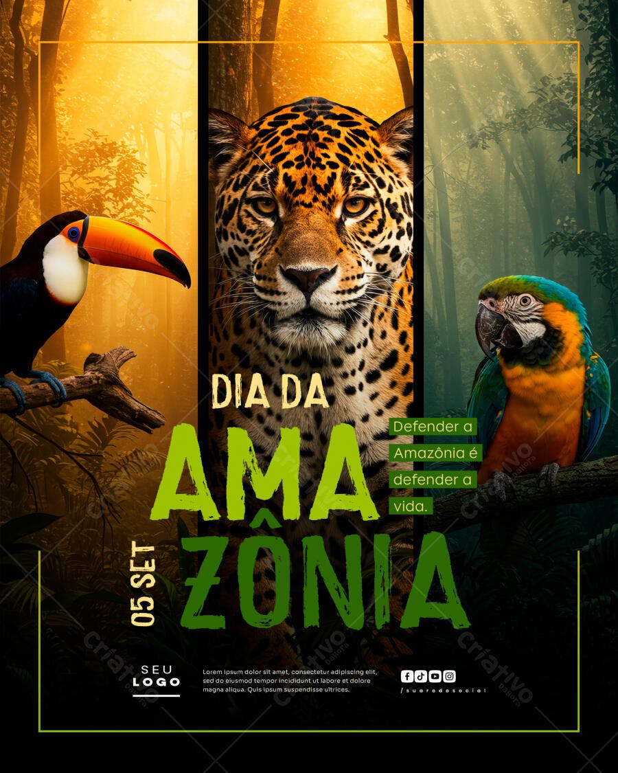 Flyer Dia da Amazônia PSD Editável