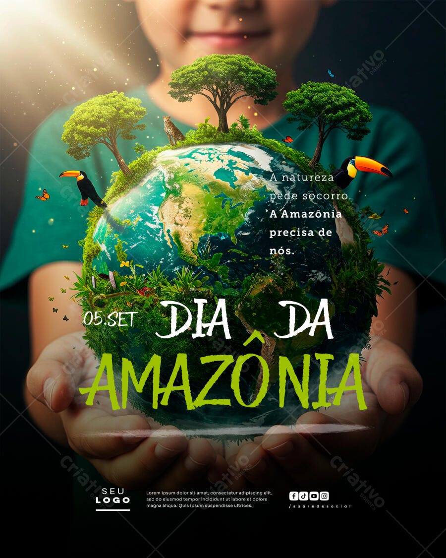 Flyer Dia da Amazônia PSD Editável