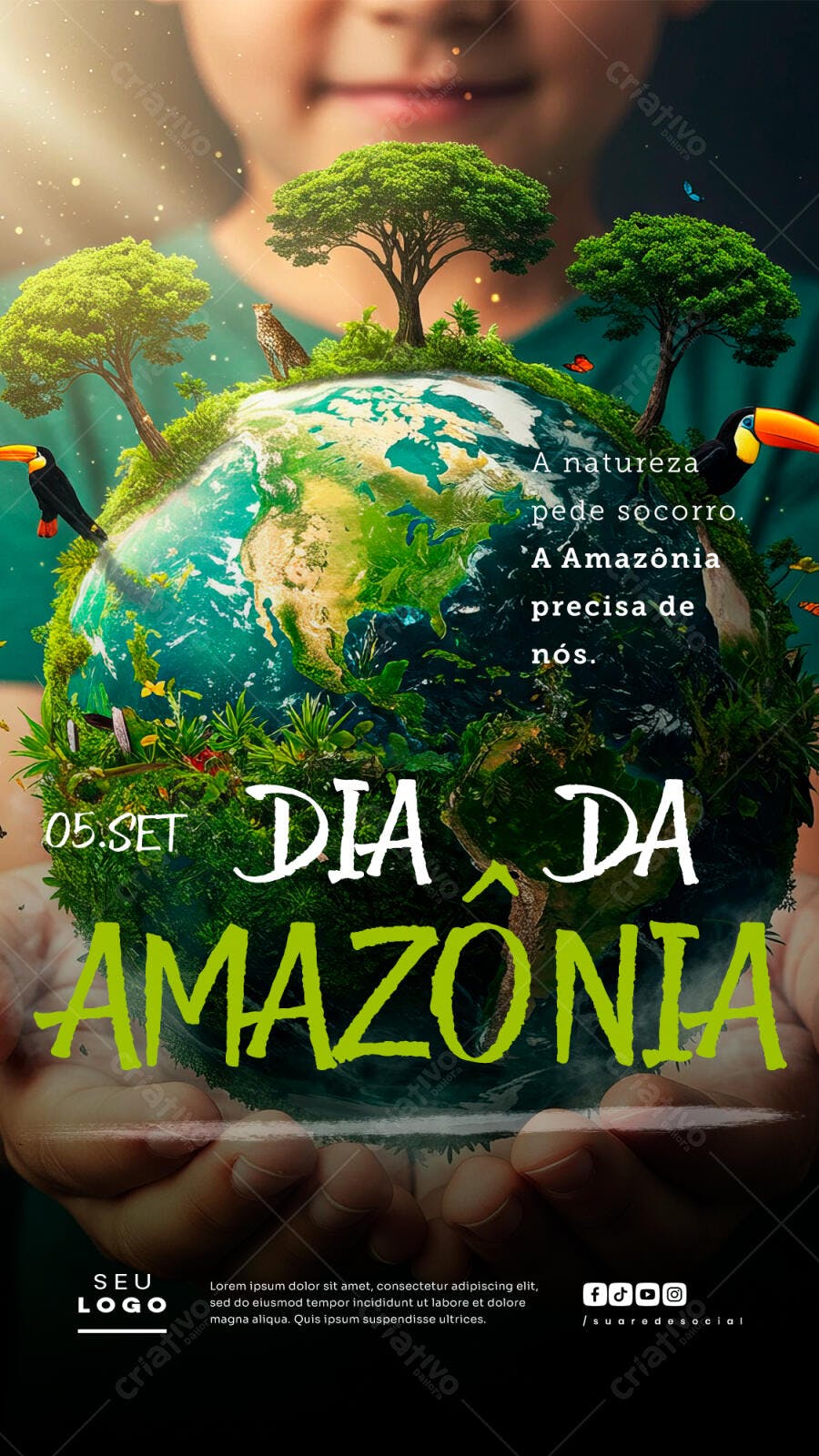 Flyer Dia da Amazônia PSD Editável