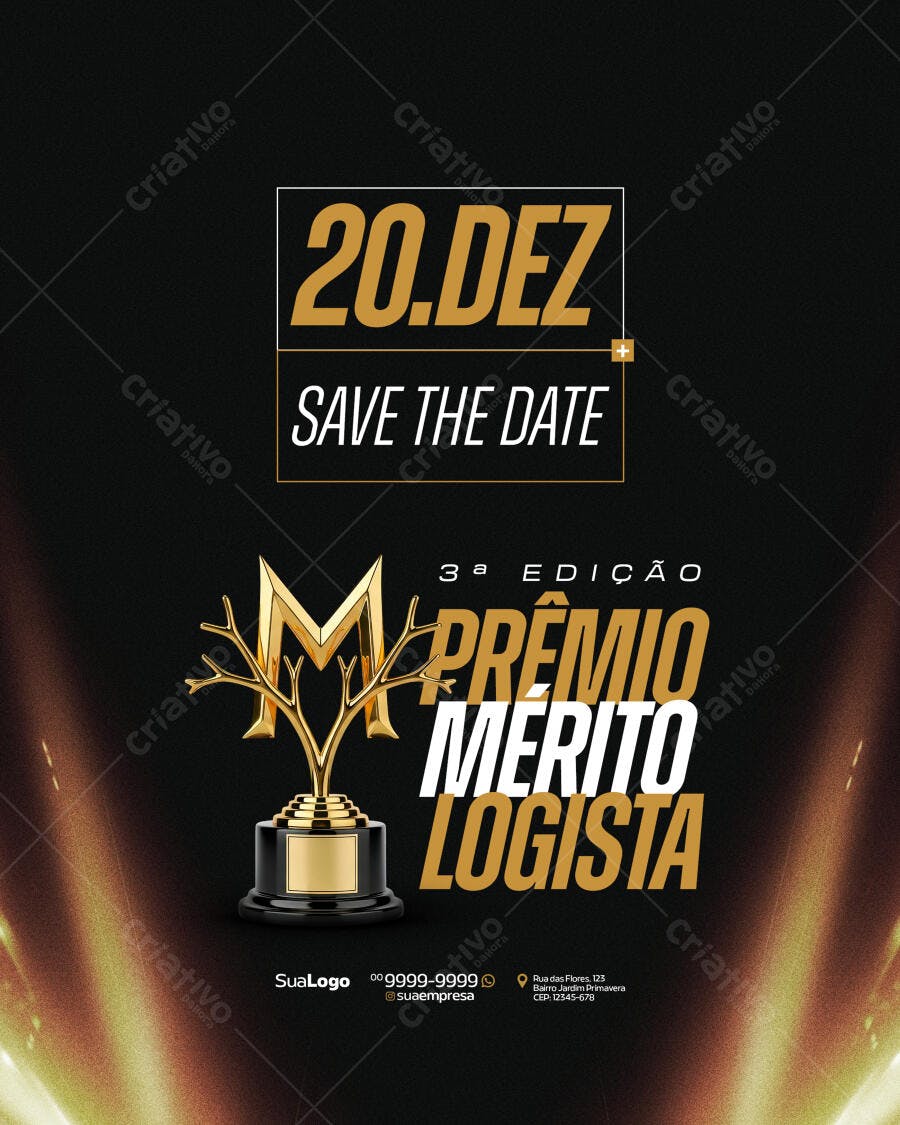 Flyer para Prémio Mérito Logista PSD Editável