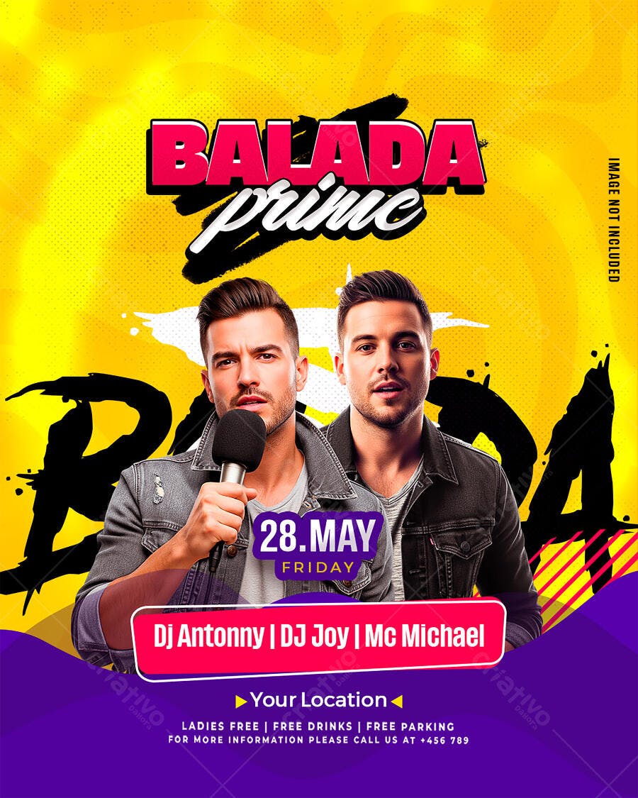 Flyer para Festa Balada Prime PSD Editável