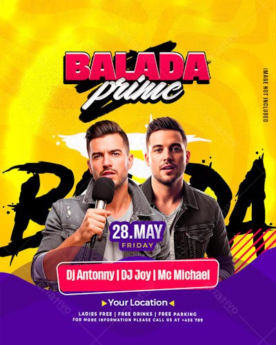 Flyer Para Artistas e Eventos (Imagem do Modelo não Inclusa)