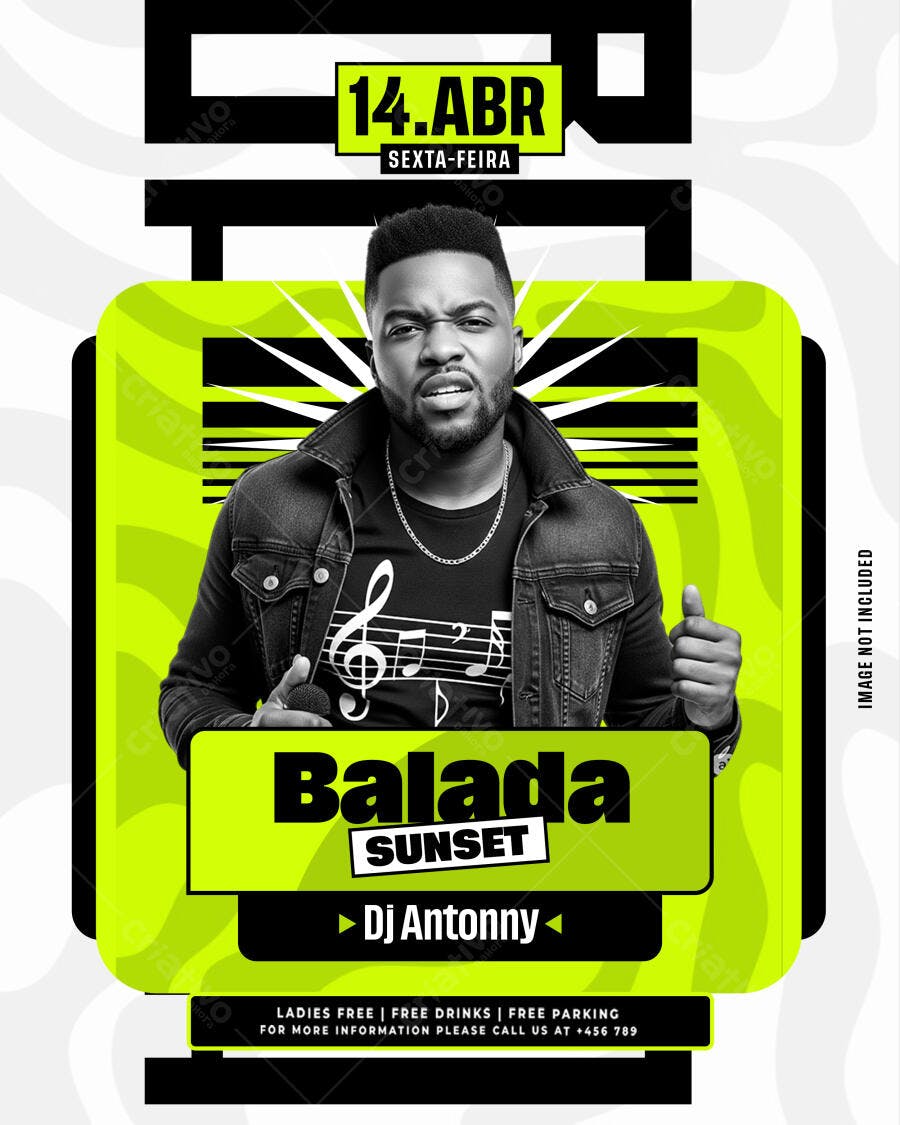 Flyer para Festa Balada Sunset PSD Editável