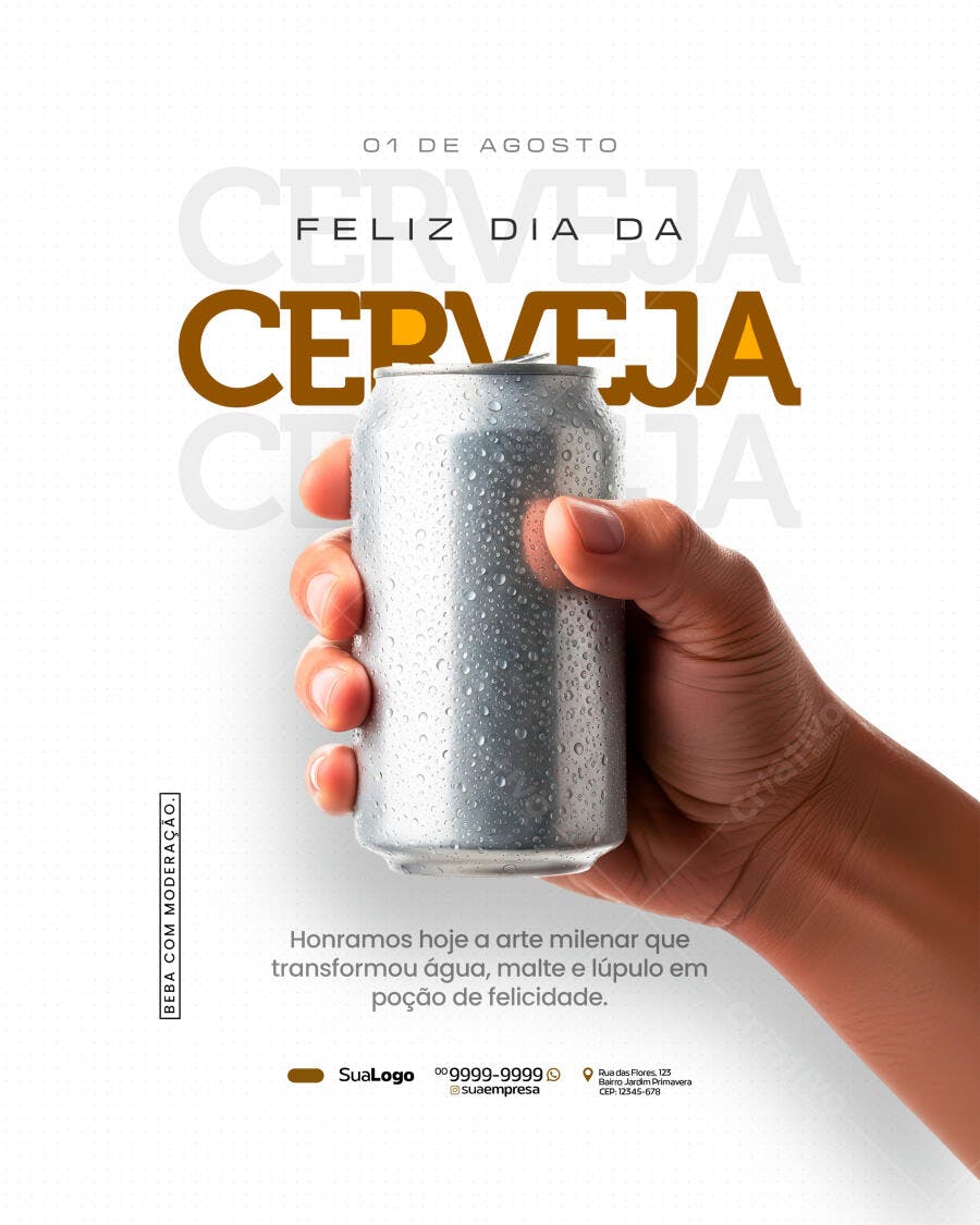 Flyer Dia da Cerveja PSD Editável