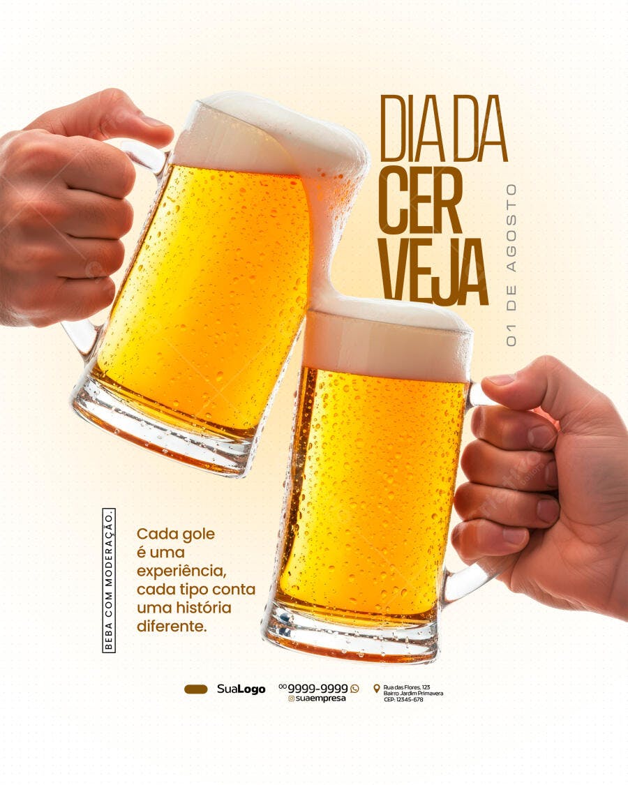 Flyer Dia da Cerveja PSD Editável