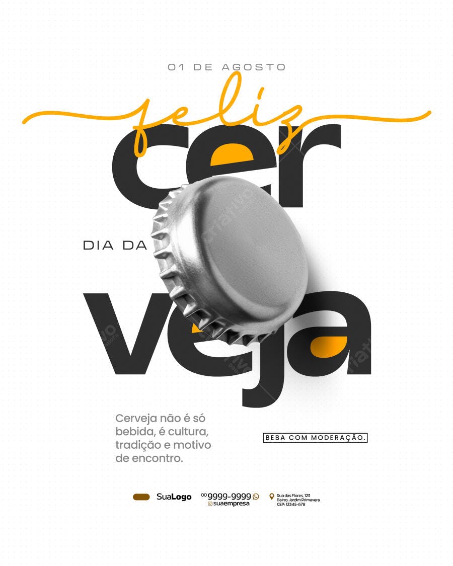 Flyer Dia da Cerveja PSD Editável