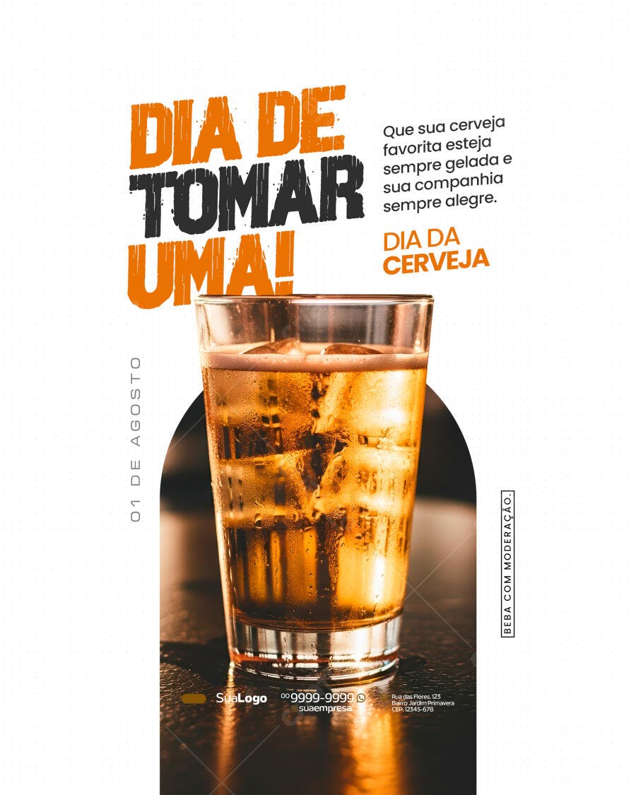 Flyer Dia da Cerveja PSD Editável