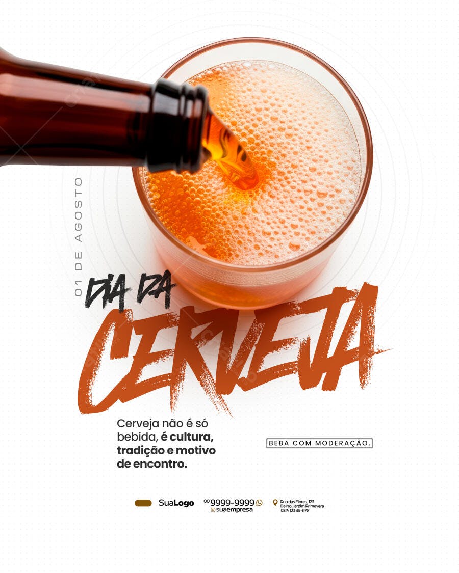 Flyer Dia da Cerveja PSD Editável