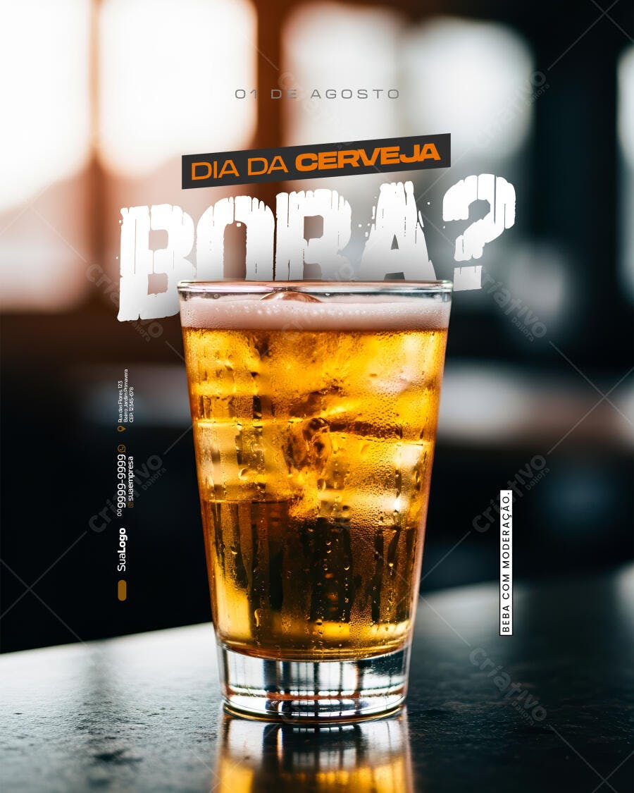 Flyer Dia da Cerveja PSD Editável