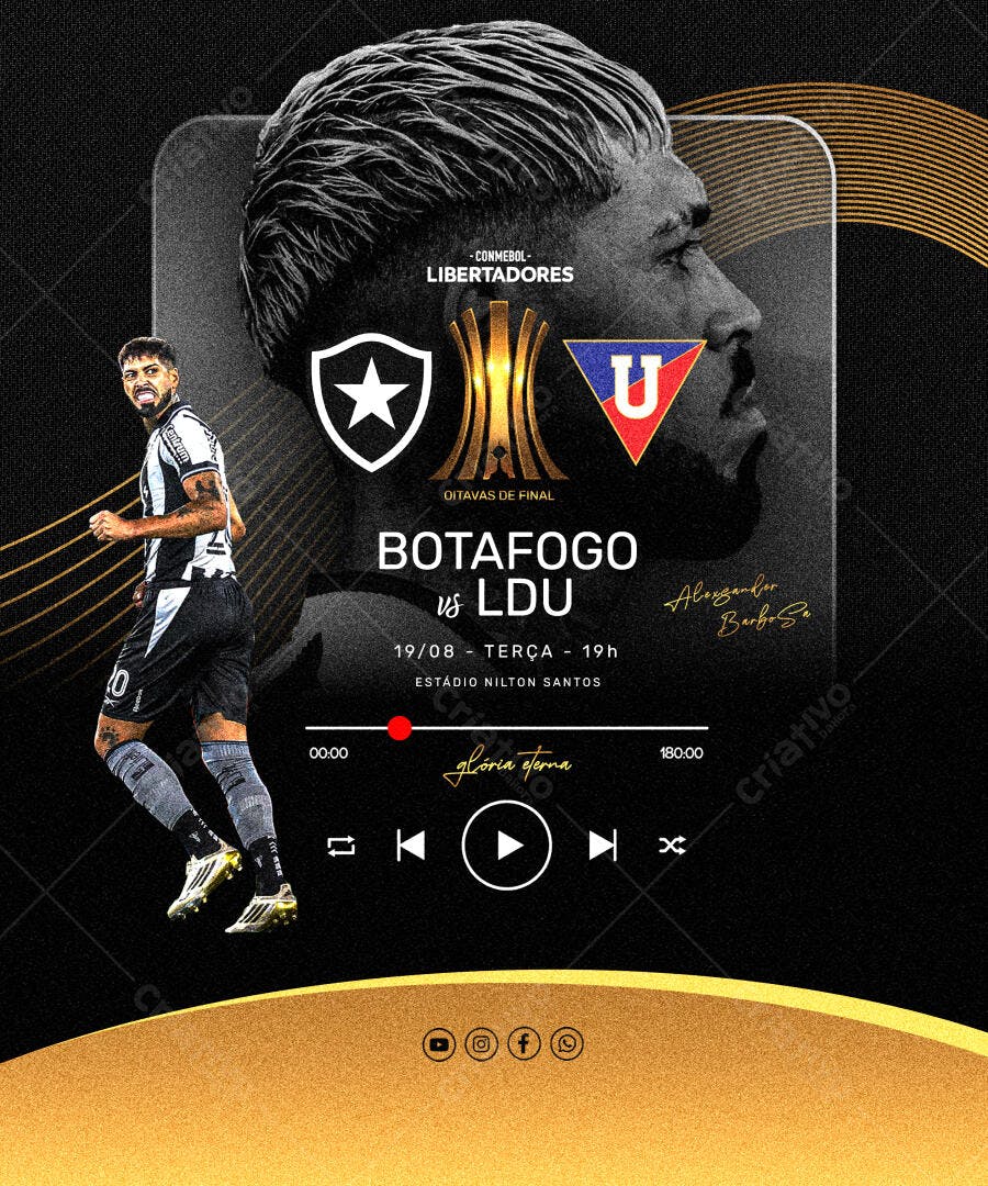 Flyer Jogo Botafogo x LDU PSD Editável