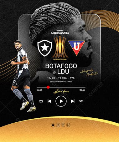 FLYER ESPORTIVO FUTEBOL LIBERTADORES BOTAFOGO