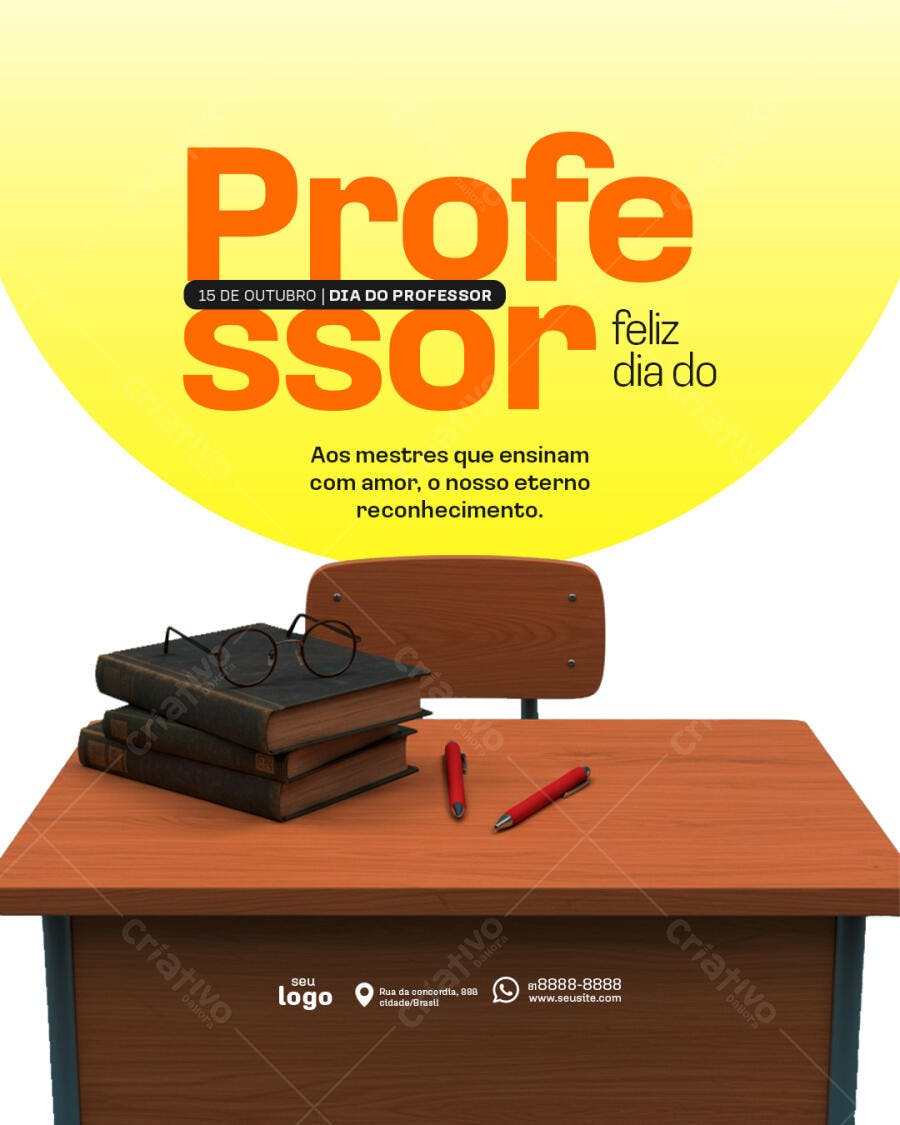 Flyer Dia do Professor PSD Editável