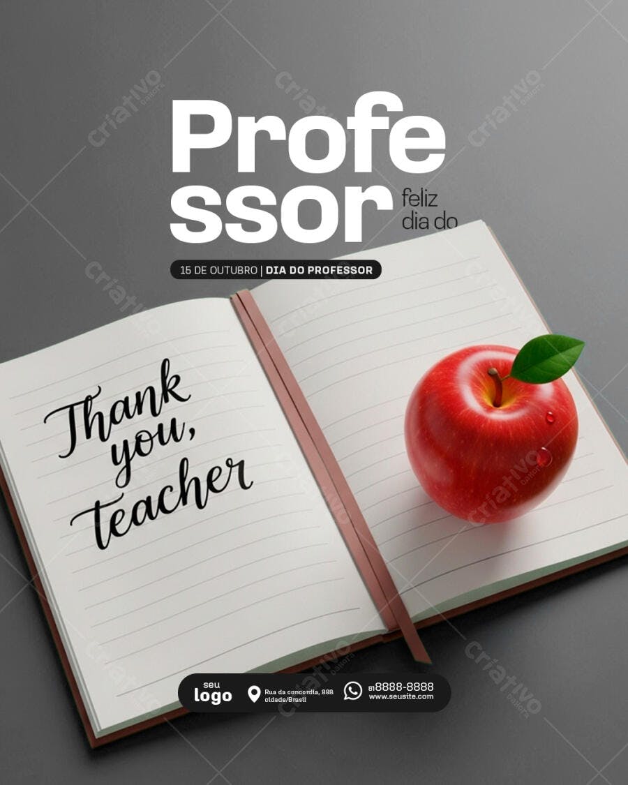 Postagem Dia do Professor PSD Editável