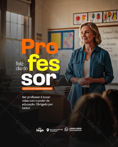 DIA DO PROFESSOR 6  - PSD EDITAVEL