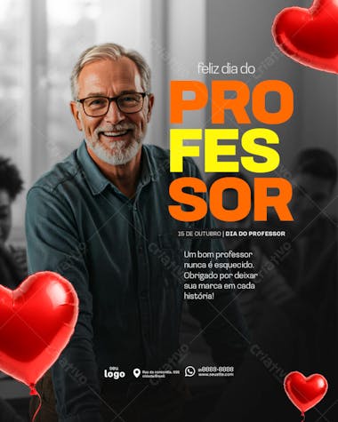 DIA DO PROFESSOR 4  - PSD EDITAVEL