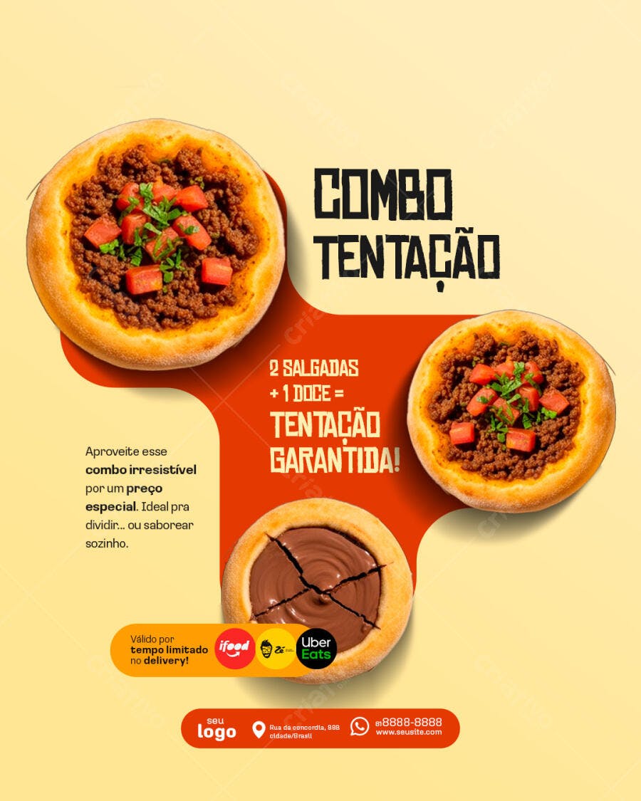 Flyer para Promoção de Combo de Esfihas PSD Editável
