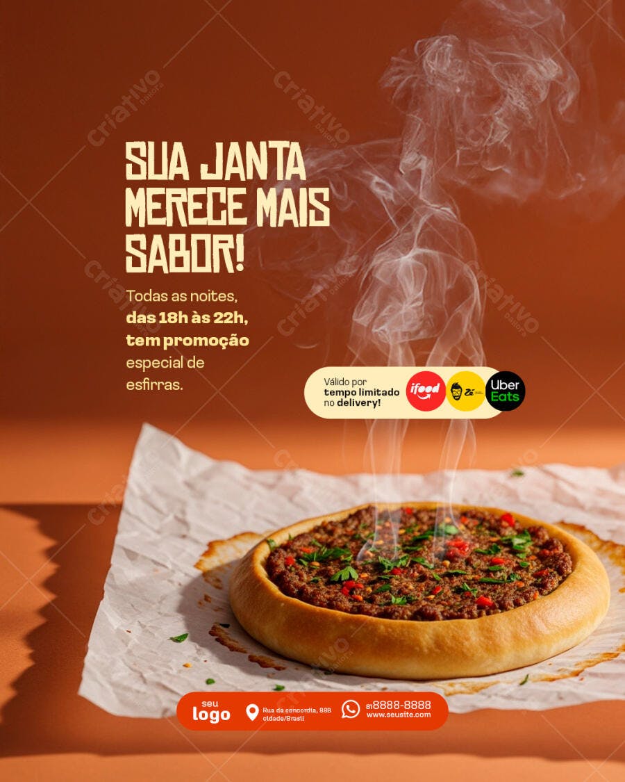 Flyer Promoção Esfirras PSD Editável
