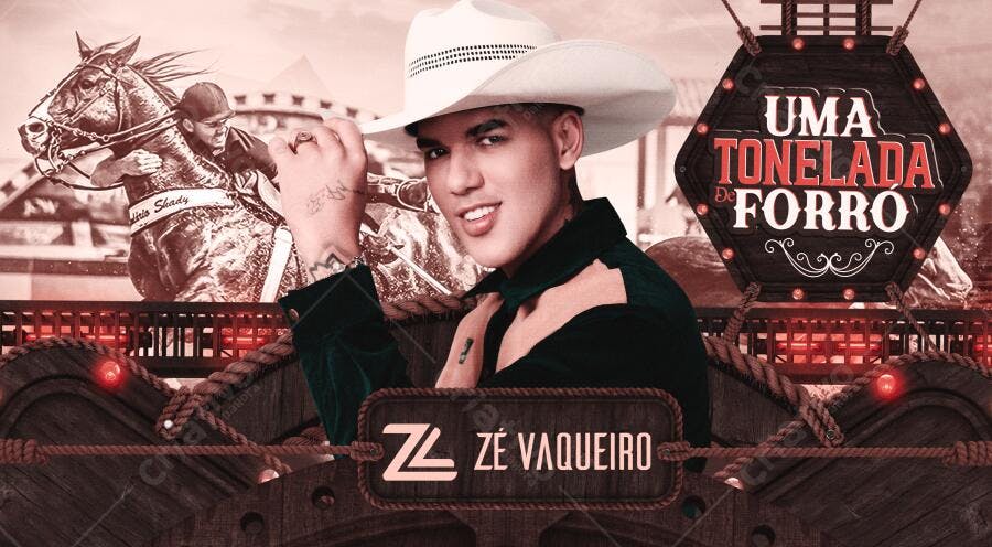 Flyer de Forró com Zé Vaqueiro PSD Editável