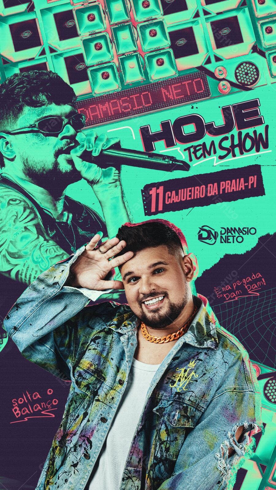 Flyer Show Damasio Neto PSD Editável