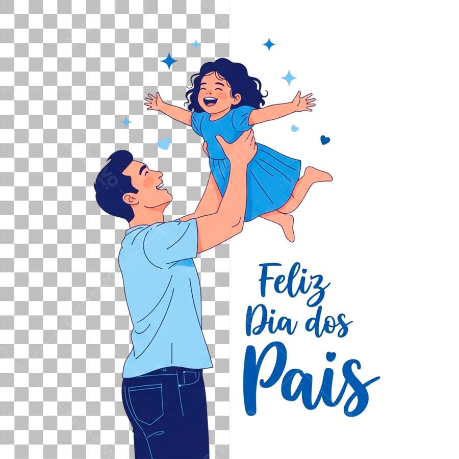 Pai levantando filha alegre Dia dos Pais