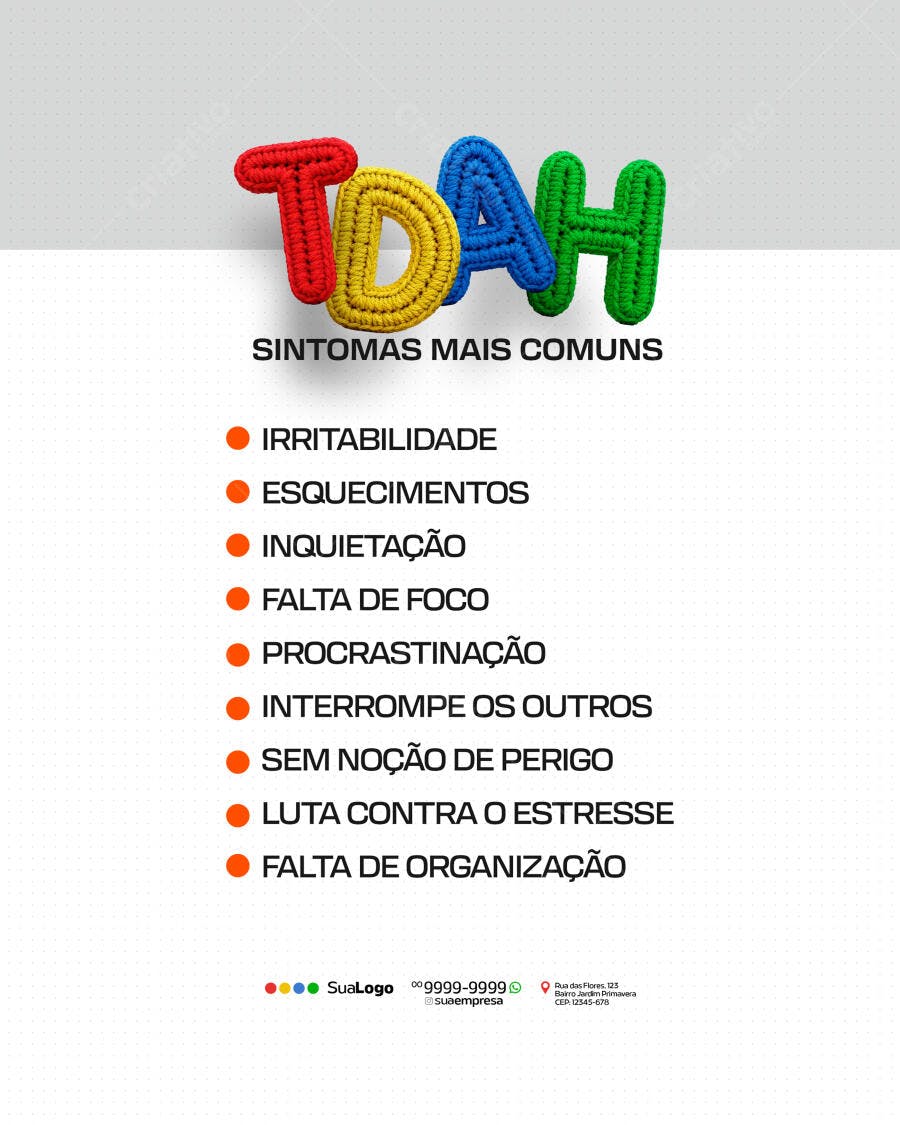Infográfico TDAH PSD Editável