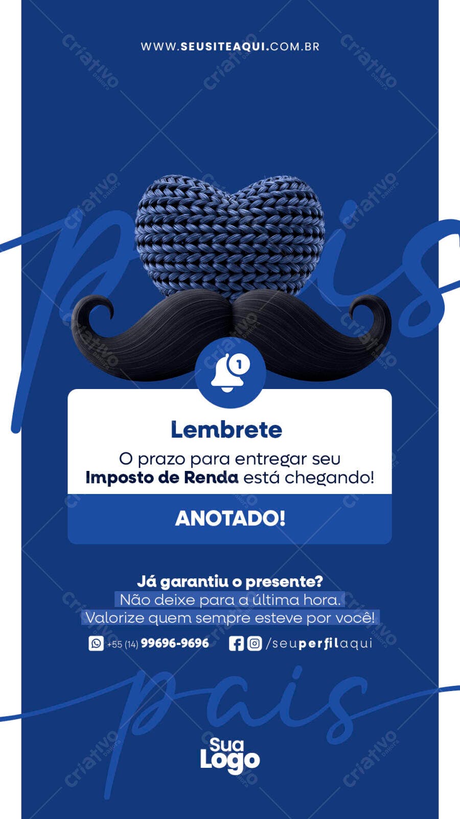 Lembretes Dia dos Pais PSD Editável