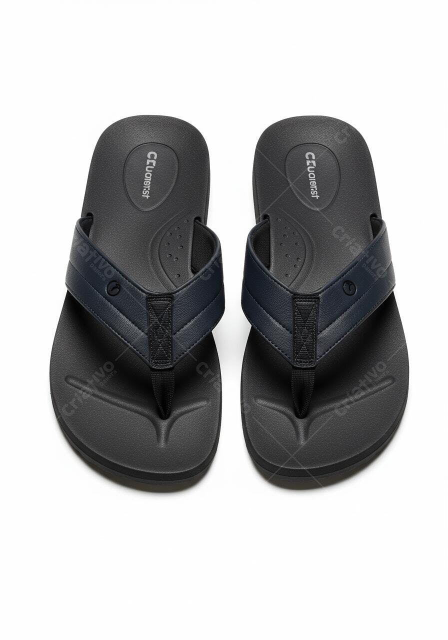 Sandálias masculinas pretas e azul marinho