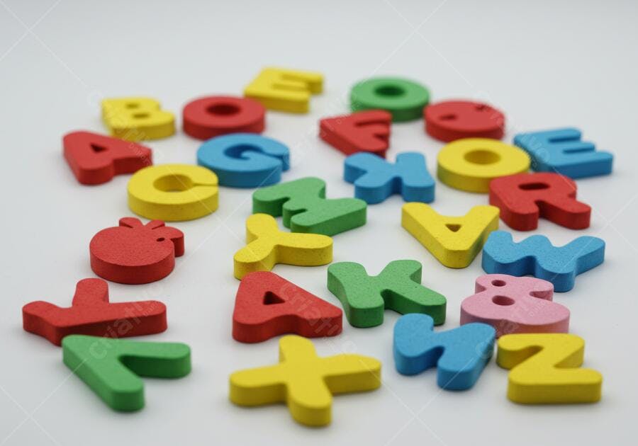 Letras coloridas de espuma para crianças