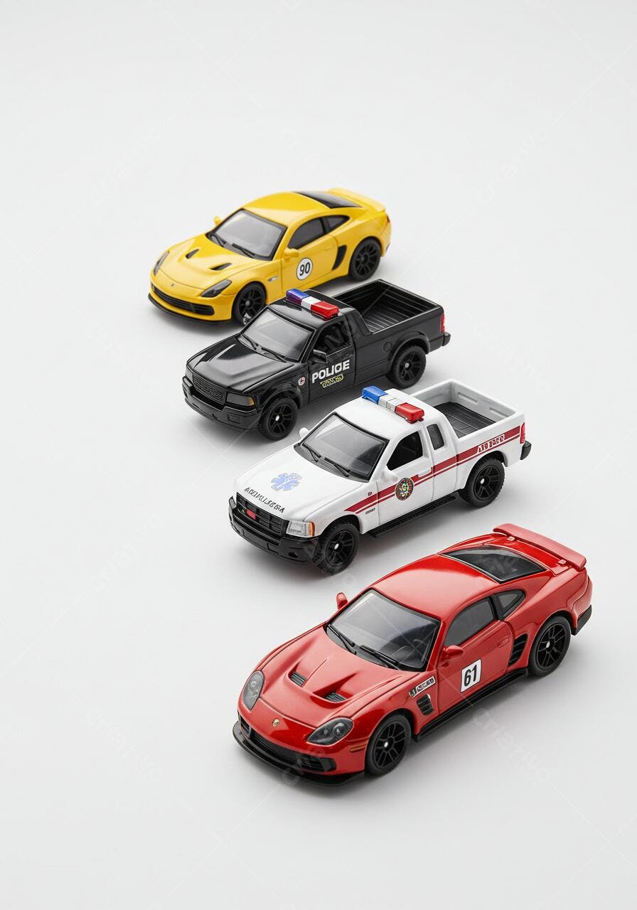 Carrinhos de brinquedo coleção carros polícia ambulância