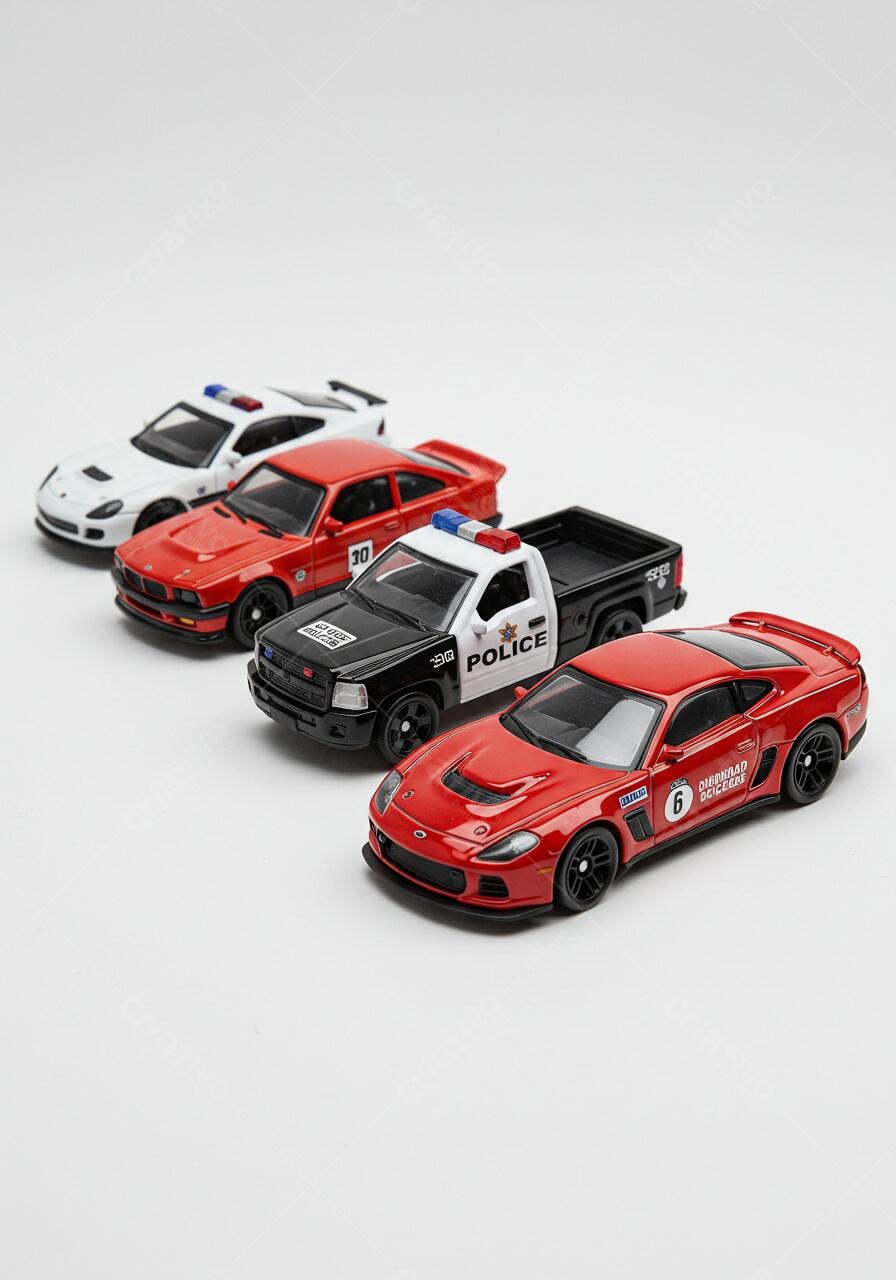 Carros de brinquedo coleção policial e corrida