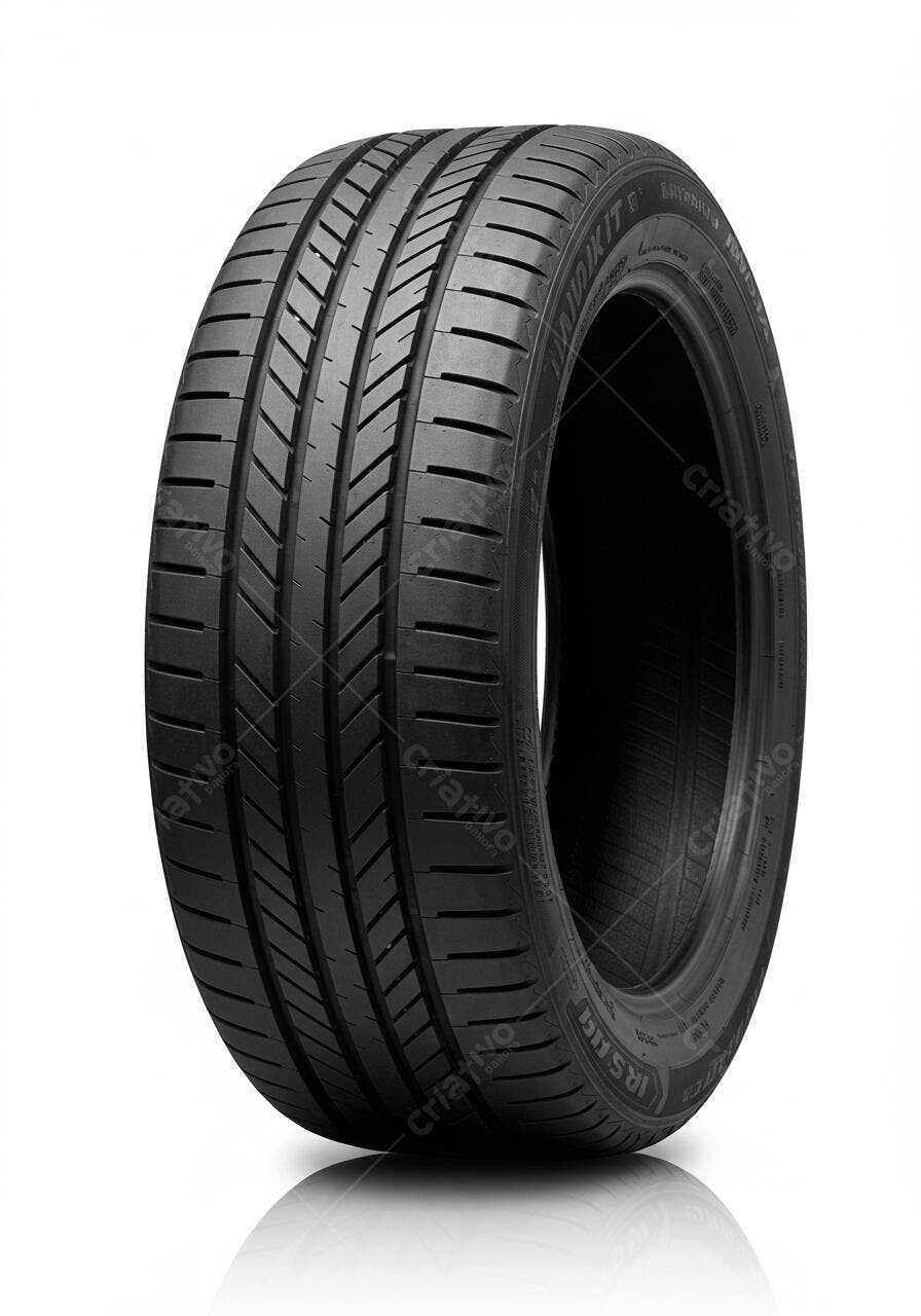 Pneu de carro preto novo isolado em fundo branco