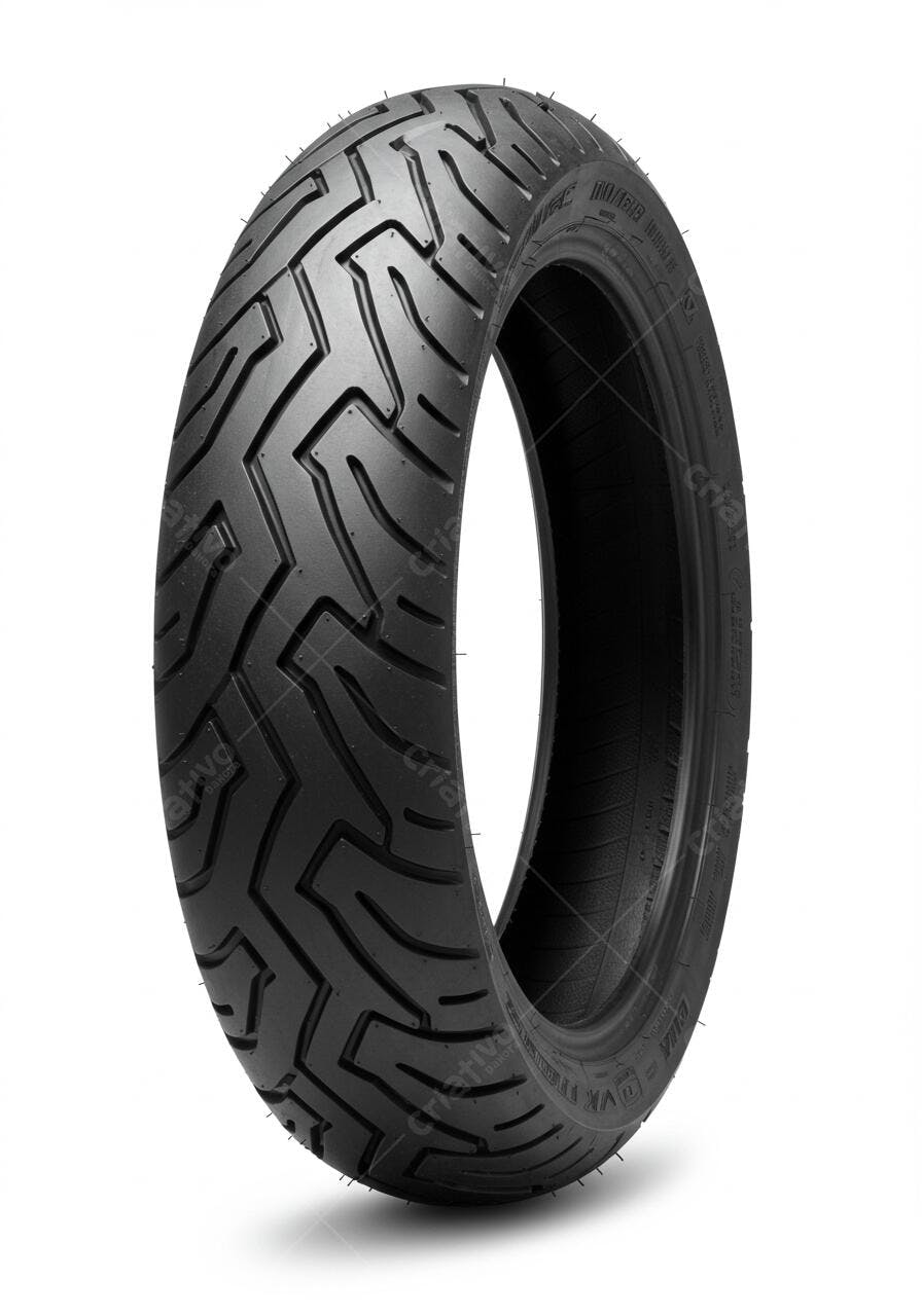 Pneu de Moto Preto com Desenho de Banda de Rodagem