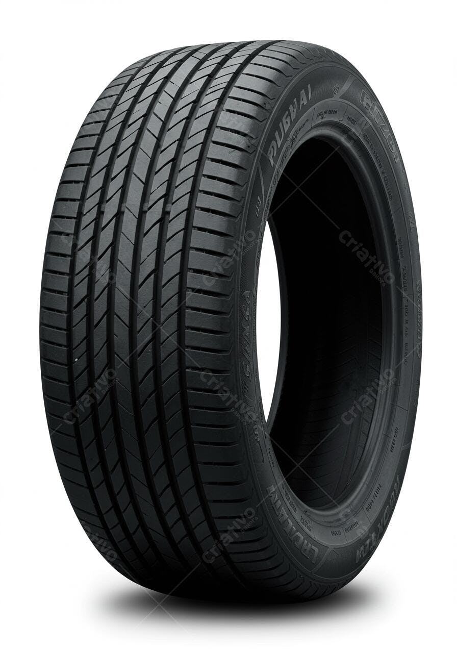 Pneu de carro preto novo detalhe