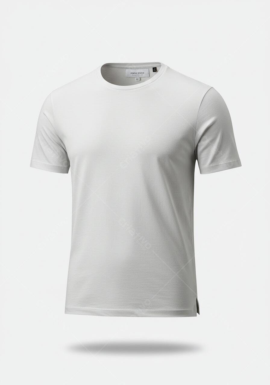 Camiseta branca masculina algodão modelo studio
