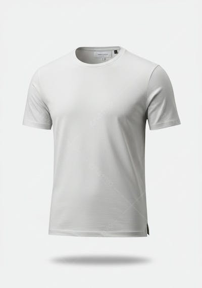 Camiseta branca masculina algodão modelo studio
