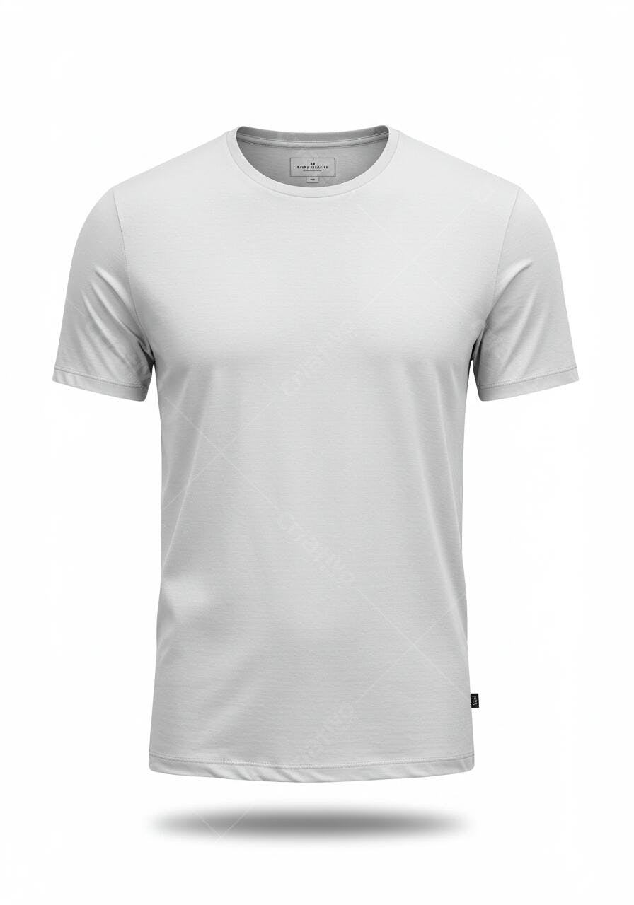 Camiseta branca manga curta modelo mockup