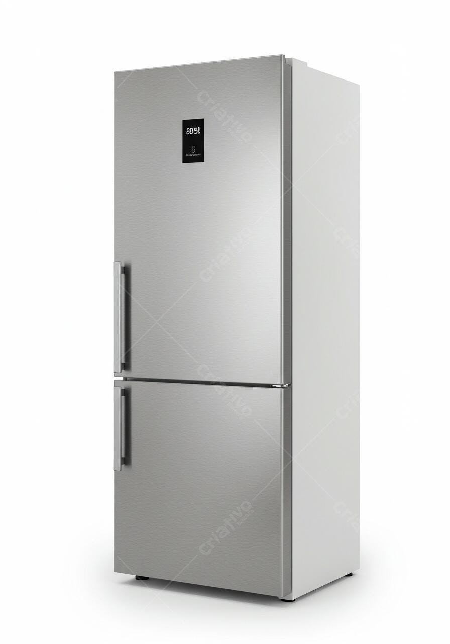 Geladeira inox duas portas design moderno