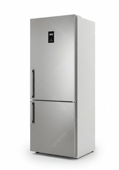 Geladeira inox duas portas design moderno