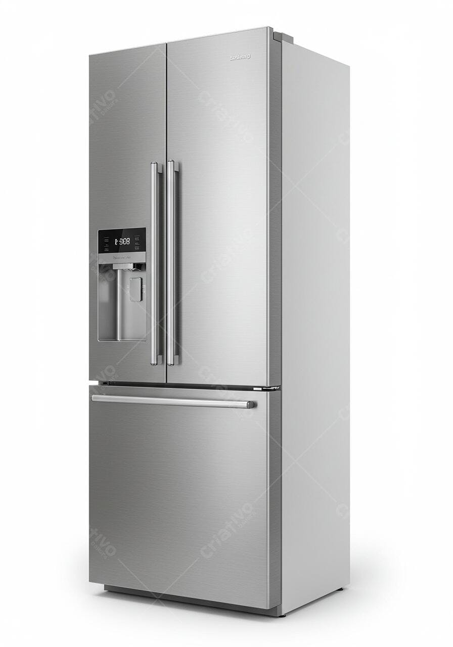 Geladeira inox porta francesa moderna